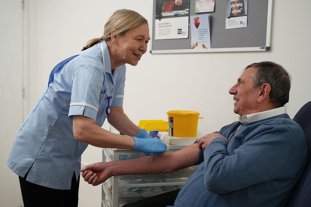 Nurse Blood Test Man With Prostate Cancer